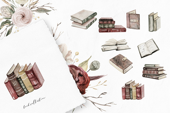 Dried flowers watercolor collection in Illustrations - product preview 2