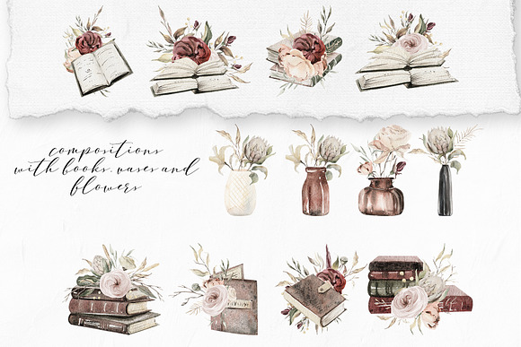Dried flowers watercolor collection in Illustrations - product preview 5