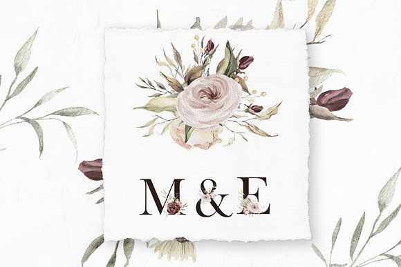 Dried flowers watercolor collection in Illustrations - product preview 6
