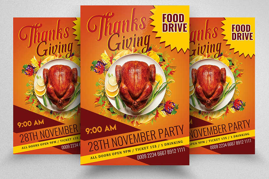 Thanks Giving Party Flyer/Poster in Flyer Templates - product preview 8