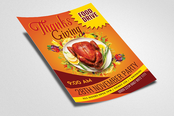 Thanks Giving Party Flyer/Poster in Flyer Templates - product preview 1