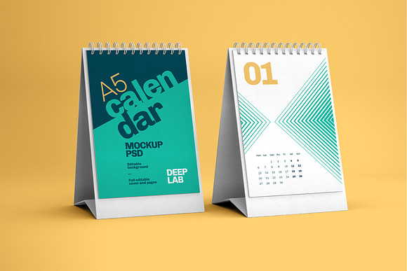 Desk Calendar Mockup Set - 23 styles in Print Mockups - product preview 5