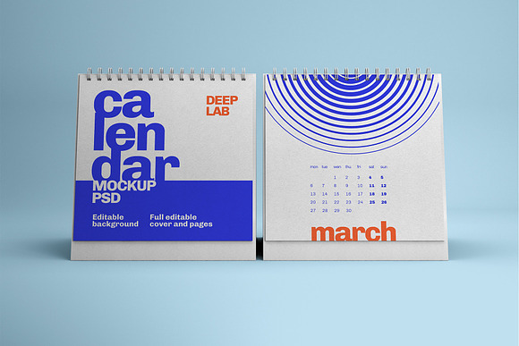 Desk Calendar Mockup Set - 23 styles in Print Mockups - product preview 12