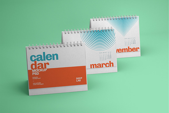 Desk Calendar Mockup Set - 23 styles in Print Mockups - product preview 16