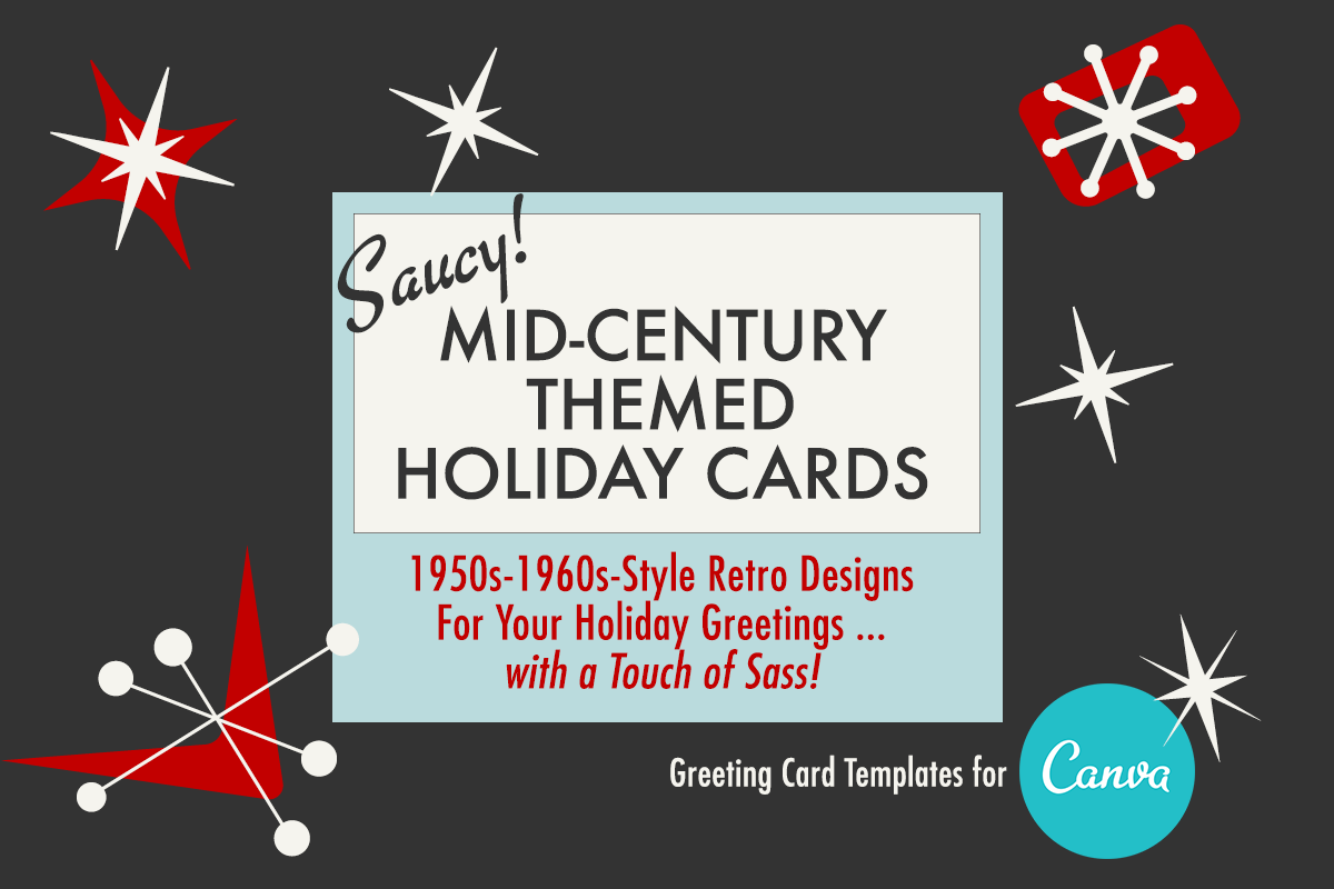 Mid-Century Themed Holiday Cards in Card Templates - product preview 8