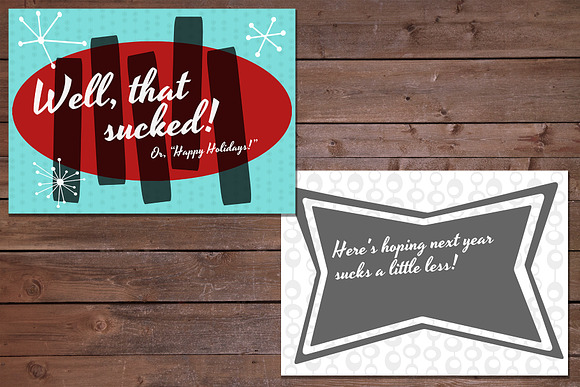 Mid-Century Themed Holiday Cards in Card Templates - product preview 3