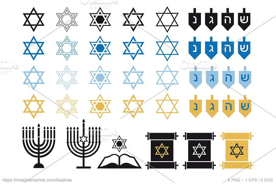 Christmas and Hanukkah, vector set in Icons - product preview 8