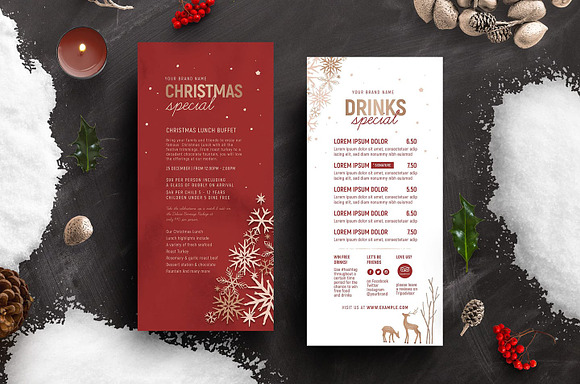 Ornate Christmas Menus in Stationery Templates - product preview 1