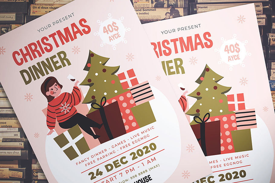 Christmas Dinner Party Flyer in Flyer Templates - product preview 8