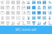 WC - Man and Woman Toilet icons