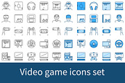 Video game vector icons set