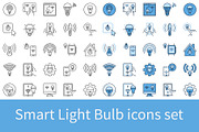 Smart Light Bulb icons set