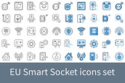 EU Smart Socket icons set