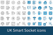 UK Smart Socket icons set