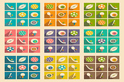 Flat concept sports icons
