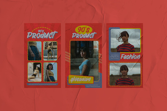 Fashion 90's Instagram Templates in Instagram Templates - product preview 2