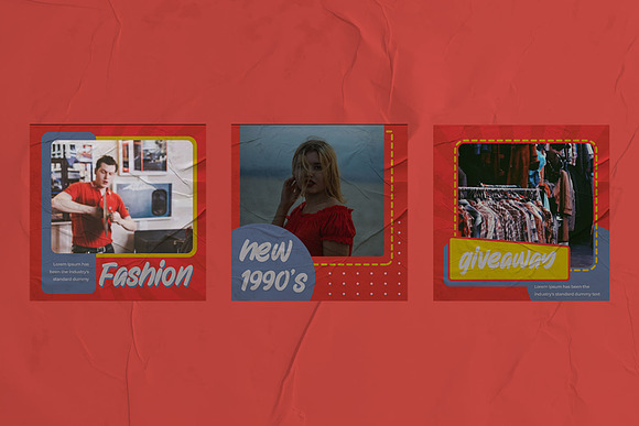 Fashion 90's Instagram Templates in Instagram Templates - product preview 8