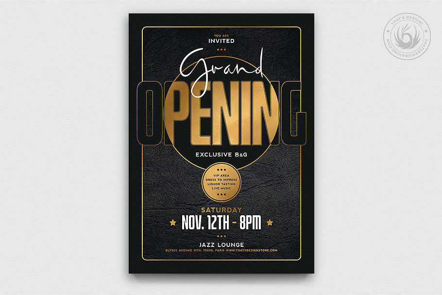 Black and Gold Flyer Template V16 in Flyer Templates - product preview 8