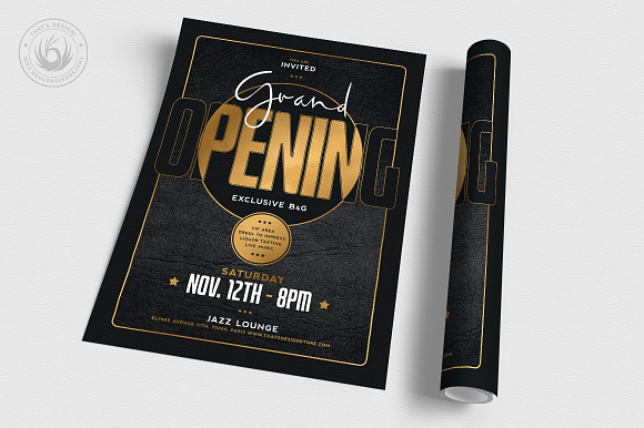 Black and Gold Flyer Template V16 in Flyer Templates - product preview 2