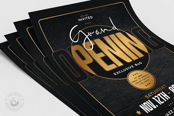 Black and Gold Flyer Template V16 in Flyer Templates - product preview 4