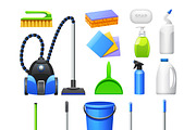 Cleaning equipment icons