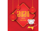 Chinese new year banner with rat
