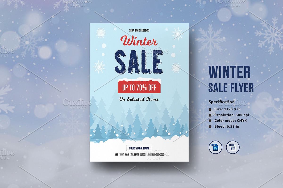 Winter Sale Flyer V1111 in Flyer Templates - product preview 8