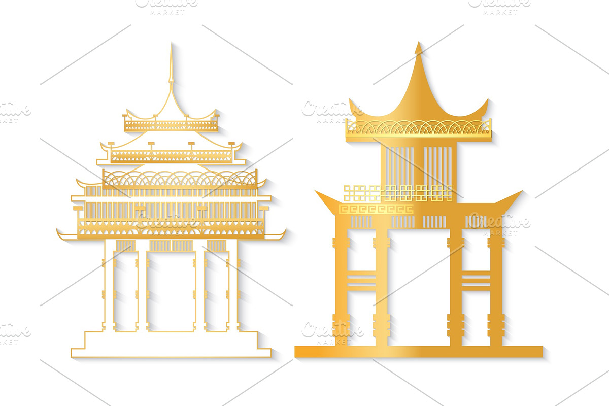 Golden and White Torii with in Illustrations - product preview 8