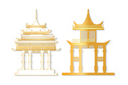 Golden and White Torii with