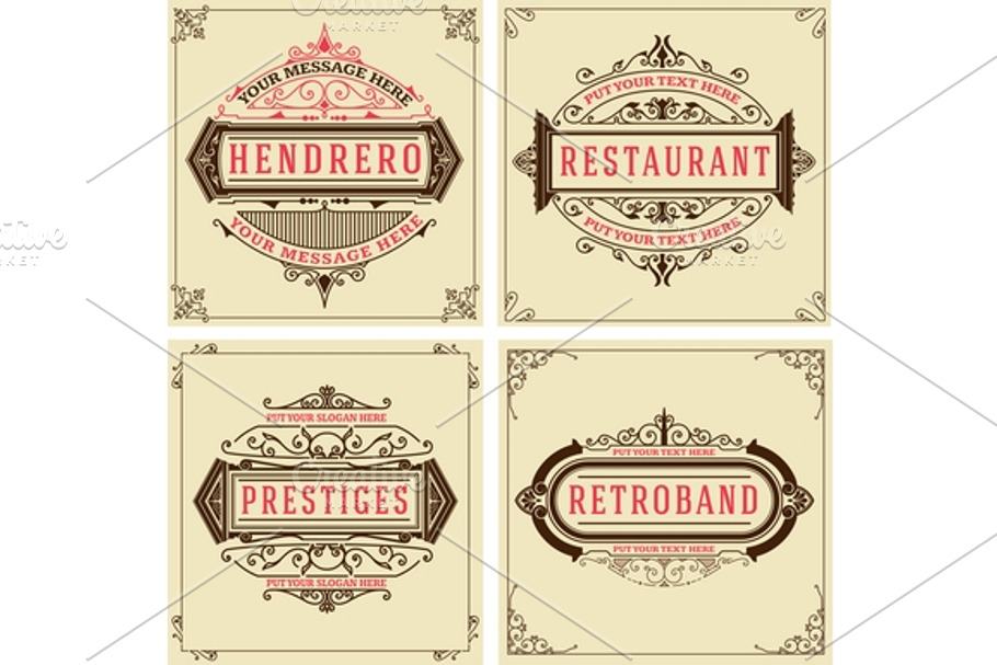 Vintage logo templates in Illustrations - product preview 8