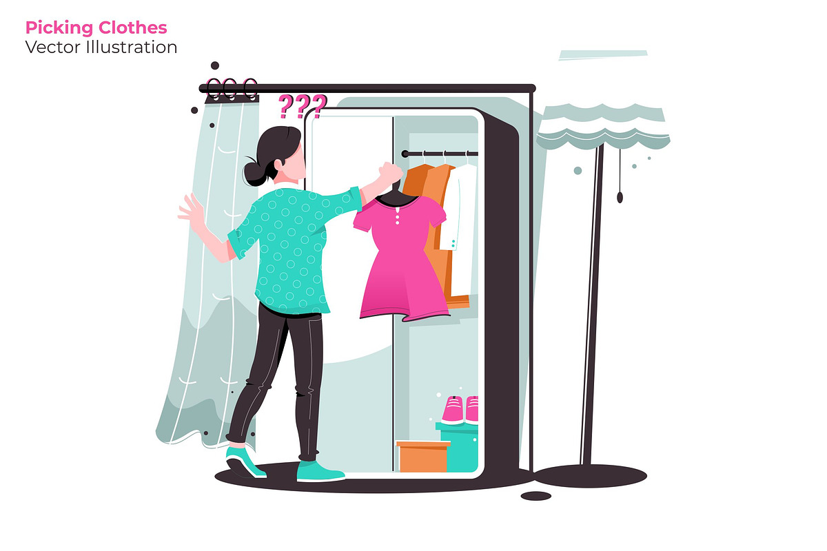 Picking Clothes - Vector Illustratio in Illustrations - product preview 8