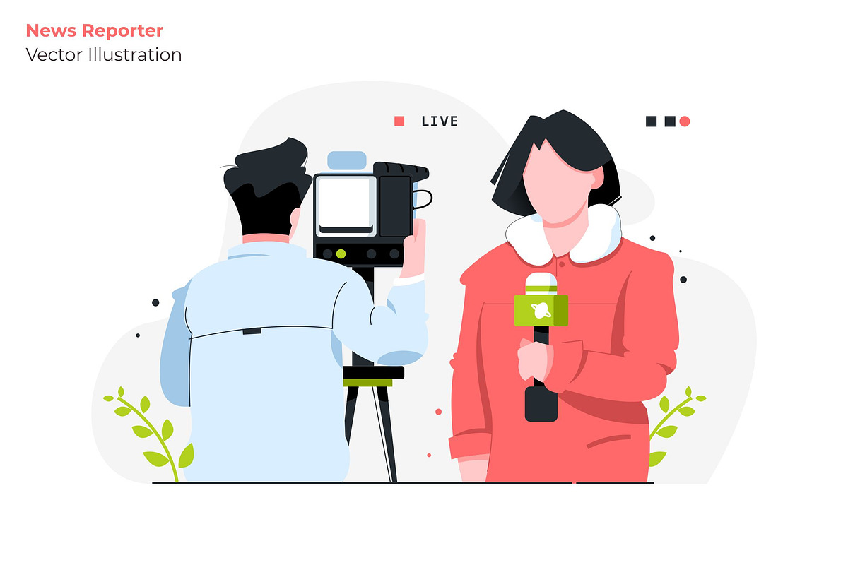 News Reporter - Vector Illustration in Illustrations - product preview 8