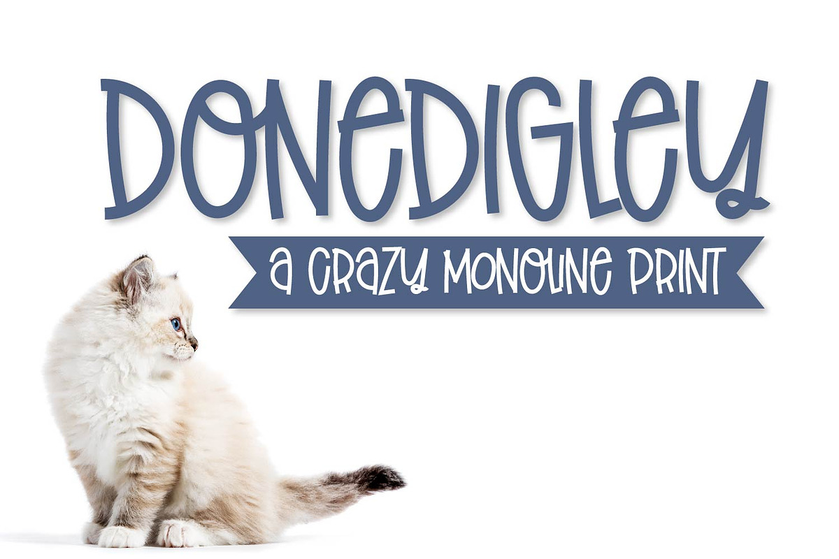 Donedigley - Monoline Print in Display Fonts - product preview 8