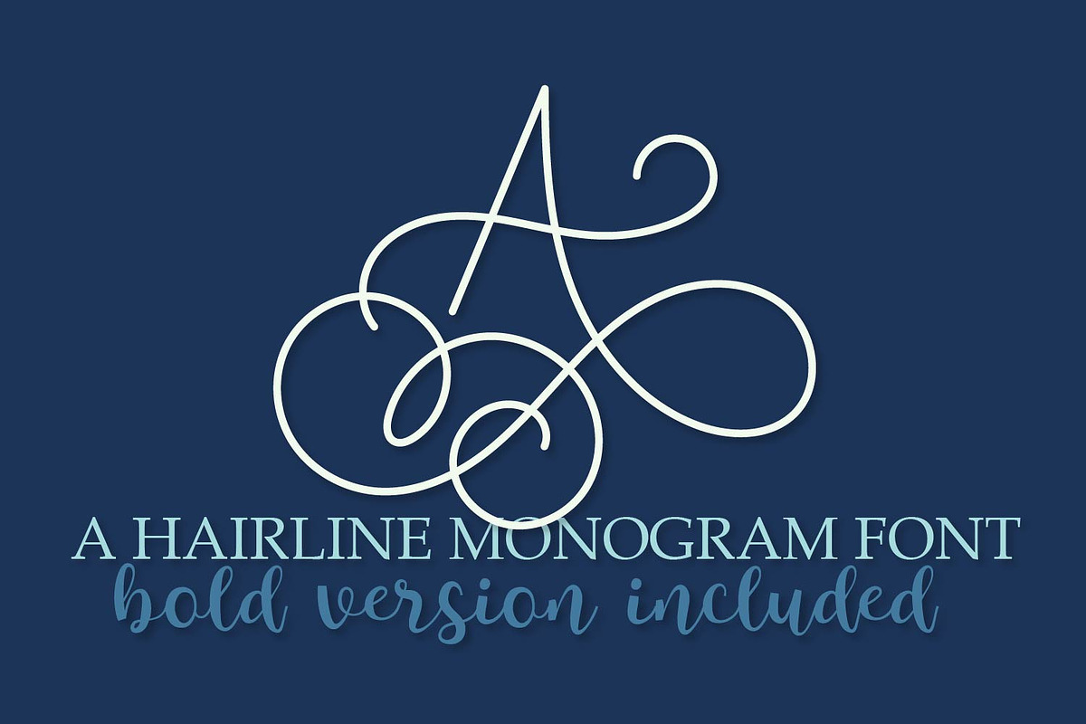 A Hairline Monogram Font in Display Fonts - product preview 8