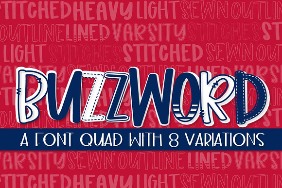 Buzzword - A Font Quad in Display Fonts - product preview 4
