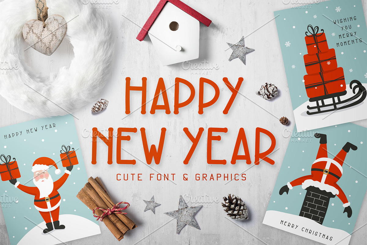 New Year Font and Graphics Pack in Display Fonts - product preview 8