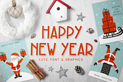 New Year Font and Graphics Pack