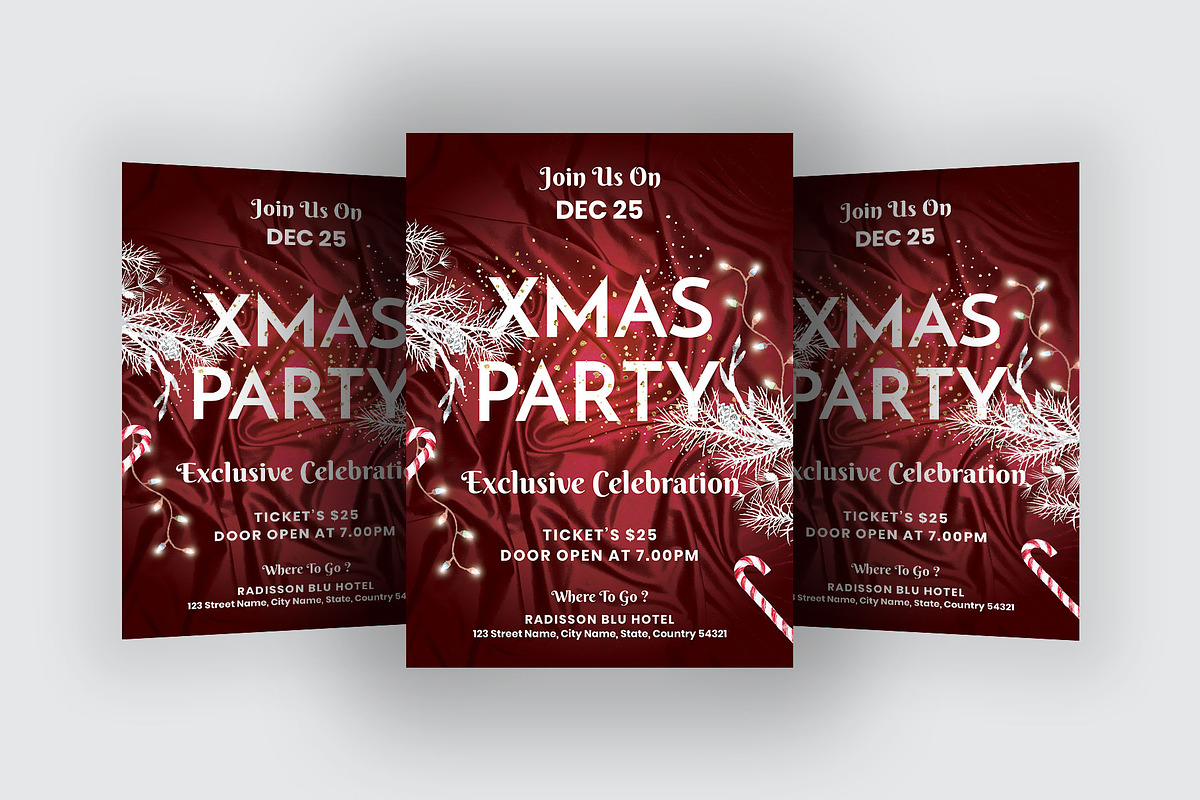 Xmas Party Flyer Template in Invitation Templates - product preview 8