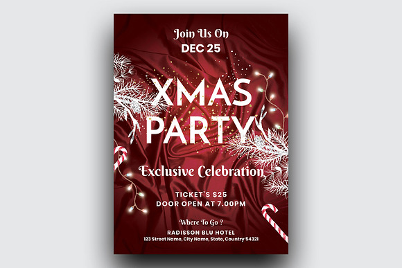 Xmas Party Flyer Template in Invitation Templates - product preview 2
