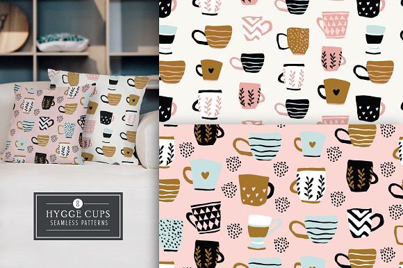 Hygge Cups 8 Seamless Patterns in Patterns - product preview 4