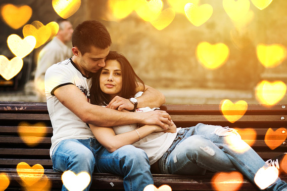 Romantic bokeh heart photo overlays in Objects - product preview 1