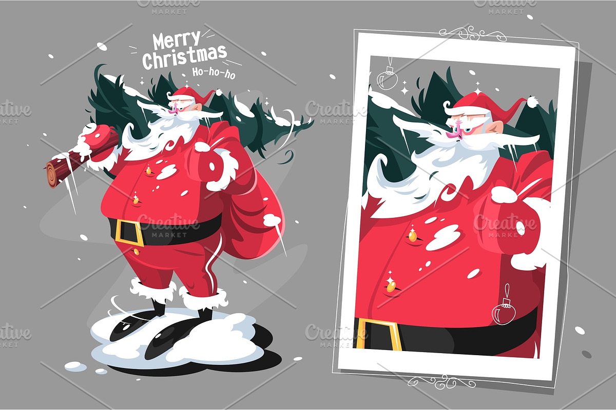 Santa Clause with fir-tree in Objects - product preview 8