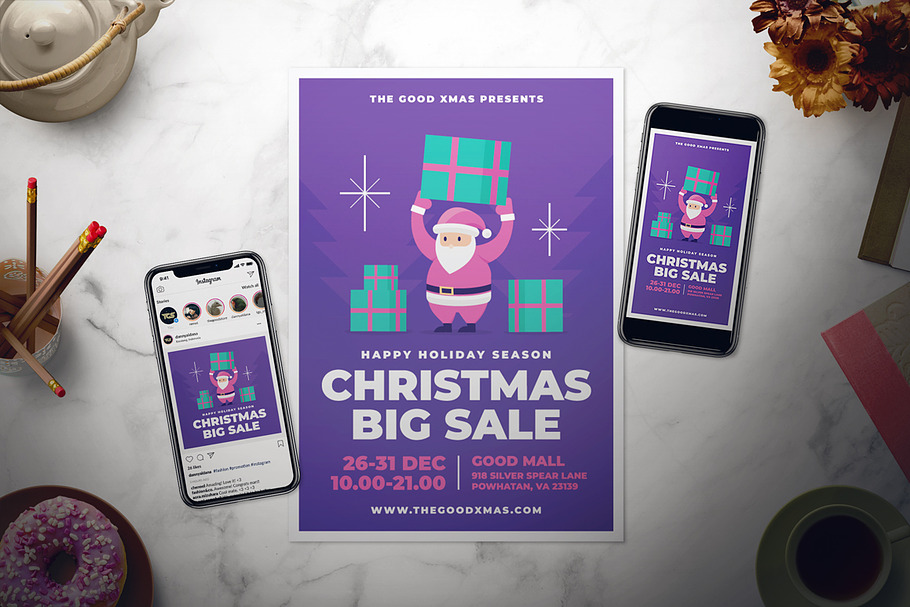Christmas Sale Flyer Set in Flyer Templates - product preview 8