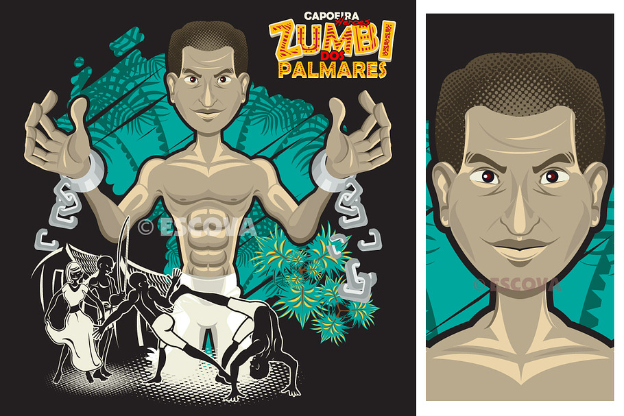 Capoeira Heroes Zumbi Dos Palmares in Illustrations - product preview 8