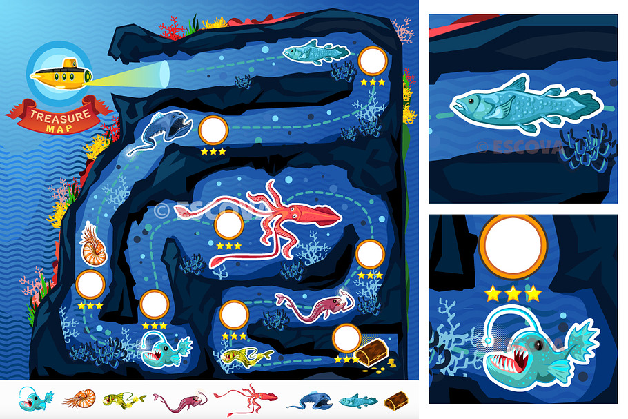 Deep Sea Treasure Game Map in Illustrations - product preview 8