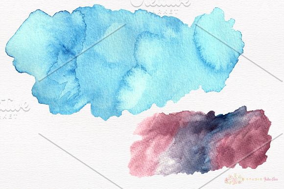 Watercolor Splotches Shapes Brushes in Textures - product preview 2