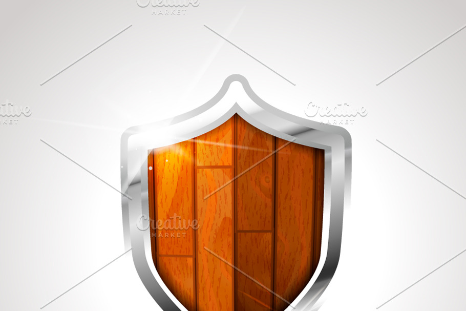 Bright metal medieval shield