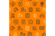 Honey Seamless Pattern Background.