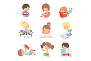 Kid Characters Learning to Read