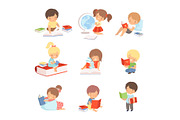 Kid Characters Learning to Read